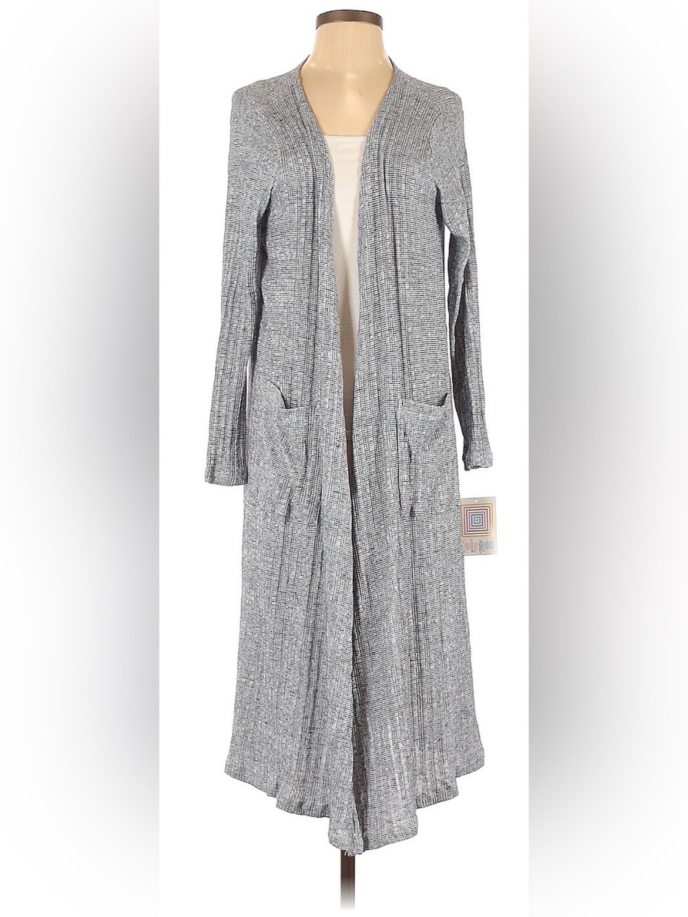LuLaRoe Heather Gray Long Open-Front Cardigan